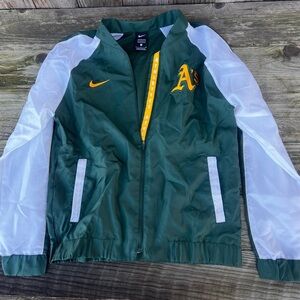 Vintage Nike Oakland A’s Green and White Athletics Zip-Up Jacket